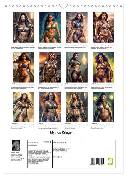 Produktbild: Mythos Kriegerin (Wandkalender 2026 DIN A3 hoch), CALVENDO Monatskalender