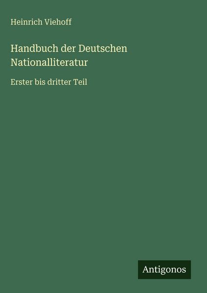 Produktbild: Handbuch der Deutschen Nationalliteratur