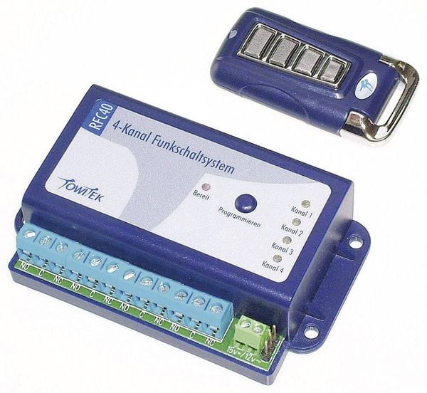 Produktbild: TowiTek Funkschaltsystem inkl. Handsender Reichweite max. (im Freifeld): 50m 12 V/DC
