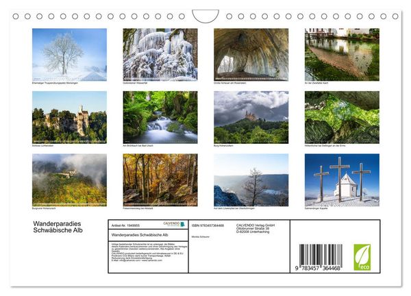 Produktbild: Wanderparadies Schw&auml;bische Alb (Wandkalender 2026 DIN A4 quer), CALVENDO Monatskalender