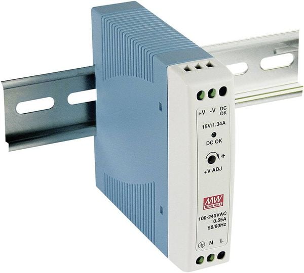 Mean Well MDR-20-15 Hutschienen-Netzteil (DIN-Rail)  15 V/DC 1.34 A 20 W Anzahl Ausgänge:1 x  Inhalt 1 St.