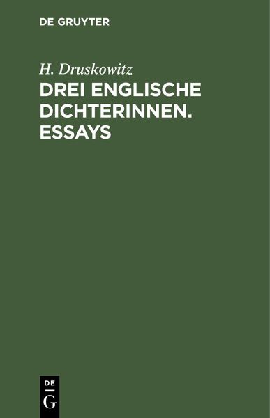 Produktbild: Drei englische Dichterinnen. Essays
