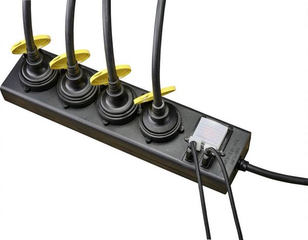 Produktbild: Sygonix RF-4737806 Steckdosenleiste mit Schalter Schwarz, Gelb Schutzkontakt 1St.