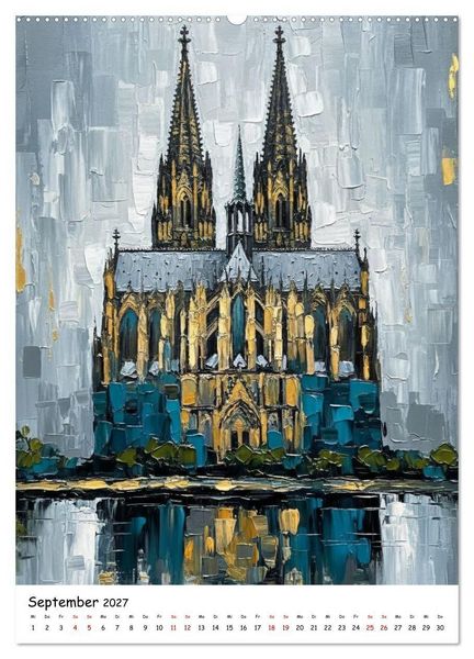 Produktbild: K&ouml;lner Dom-Impressionen: Eine k&uuml;nstlerische Reise (hochwertiger Premium Wandkalender 2027 DIN A2 hoch), Kunstdruck in Hochglanz