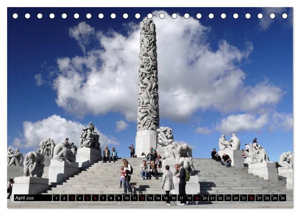 Produktbild: Vigeland Skulpturen Park Oslo (Tischkalender 2026 DIN A5 quer), CALVENDO Monatskalender