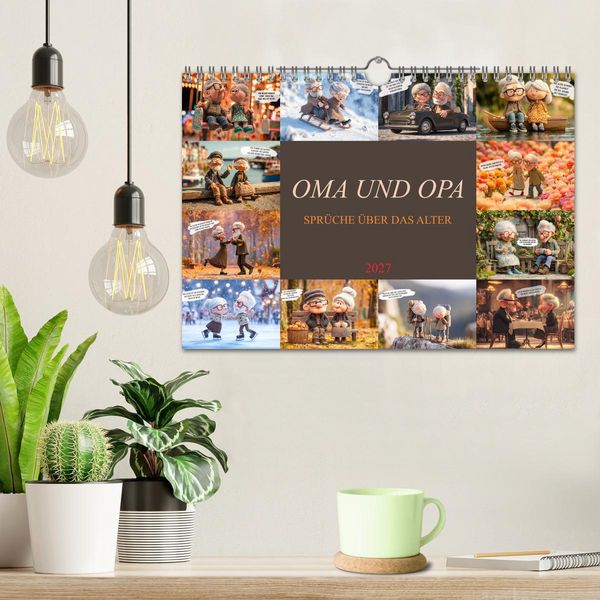 Produktbild: Oma und Opa - Spr&uuml;che &uuml;ber das Alter (Wandkalender 2027 DIN A4 quer), CALVENDO Monatskalender