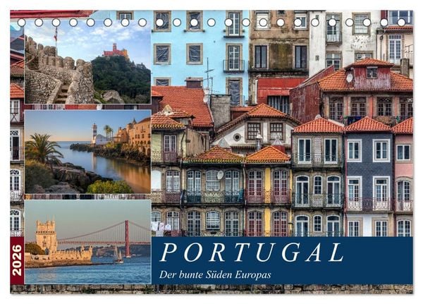 Produktbild: Portugal, der bunte S&uuml;den Europas (Tischkalender 2026 DIN A5 quer), CALVENDO Monatskalender