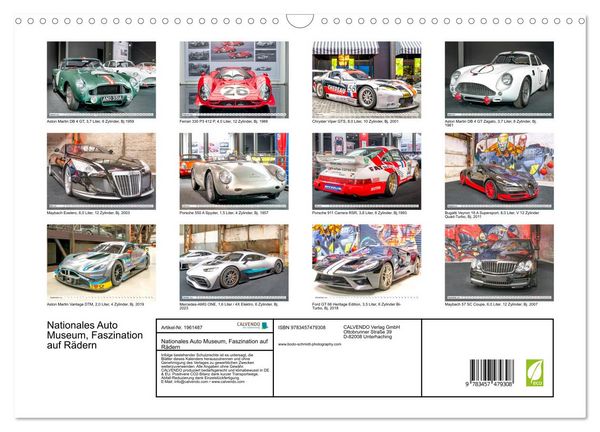 Produktbild: Nationales Auto Museum, Faszination auf R&auml;dern (Wandkalender 2026 DIN A3 quer), CALVENDO Monatskalender