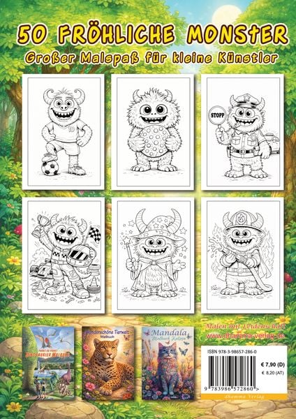 Produktbild: Monster Malbuch f&uuml;r Kinder ab 6 Jahren mit 50 sch&ouml;nen Ausmalmotiven