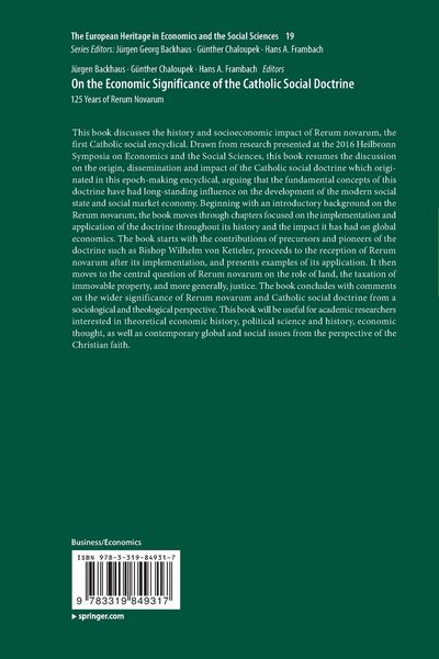 Produktbild: On the Economic Significance of the Catholic Social Doctrine