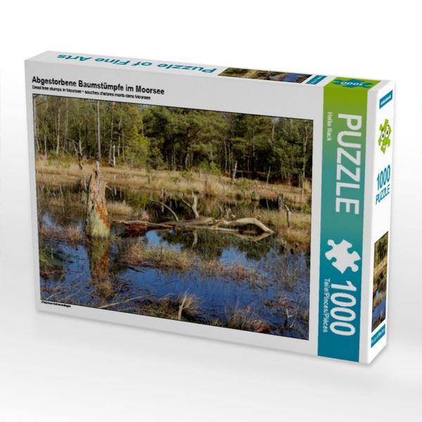 CALVENDO Puzzle Abgestorbene Baumstümpfe im Moorsee im Pietzmoor Schneverdingen | 1000 Teile Lege-Größe 64x48cm Foto-Puzzle für glückliche Stunden