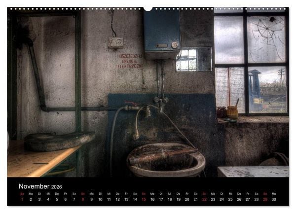 Produktbild: Verlassene Orte - Die Lokomotivwerkstatt (Wandkalender 2026 DIN A2 quer), CALVENDO Monatskalender