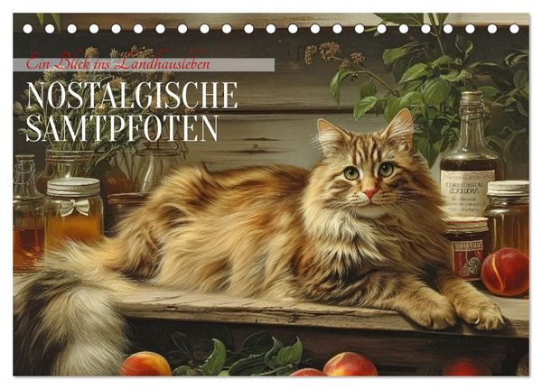 Produktbild: Nostalgische Samtpfoten (Tischkalender 2026 DIN A5 quer), CALVENDO Monatskalender