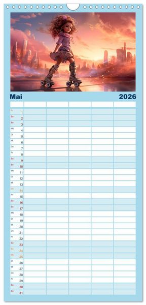 Produktbild: Familienplaner 2026 - Magie der Kindheit mit 5 Spalten (Wandkalender, 21 x 45 cm) CALVENDO