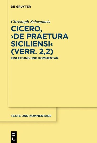 Produktbild: Cicero, >De praetura Siciliensi< (Verr. 2,2)