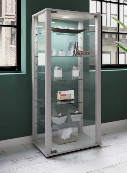 Produktbild: Holz Glas Stand Vitrine Sammelvitrine Kavisa L