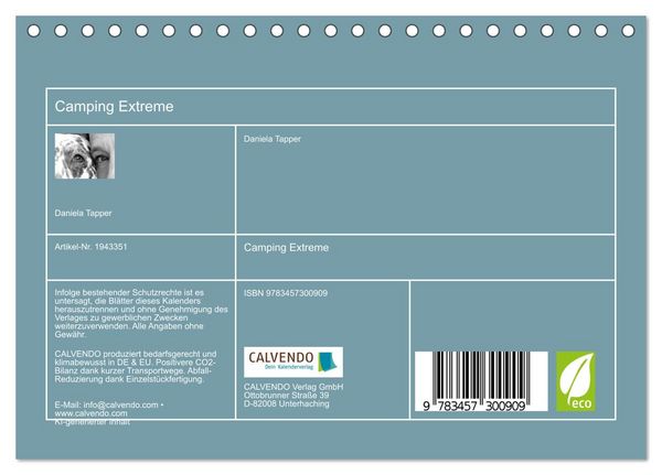Produktbild: Camping Extreme (Tischkalender 2026 DIN A5 quer), CALVENDO Monatskalender
