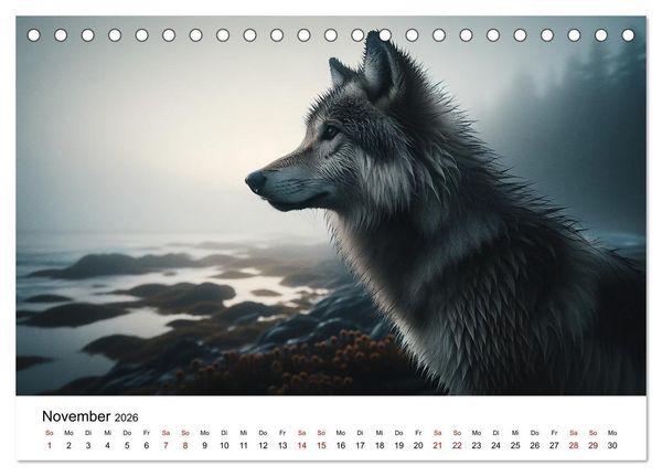 Produktbild: Kanadische K&uuml;stenw&ouml;lfe (Tischkalender 2026 DIN A5 quer), CALVENDO Monatskalender