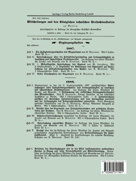 Produktbild: Untersuchungen von nat&uuml;rlichen Gesteinen auf Festigkeit, specifisches Gewicht, H&auml;rtegrad, Wasseraufnahme, Coh&auml;sionsbeschaffenheit und Wetterbest&auml;ndigk
