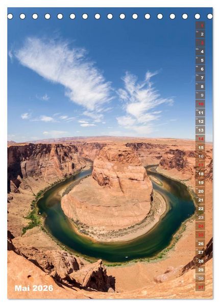 Produktbild: ARIZONA UND UTAH Rote Felsen (Tischkalender 2026 DIN A5 hoch), CALVENDO Monatskalender