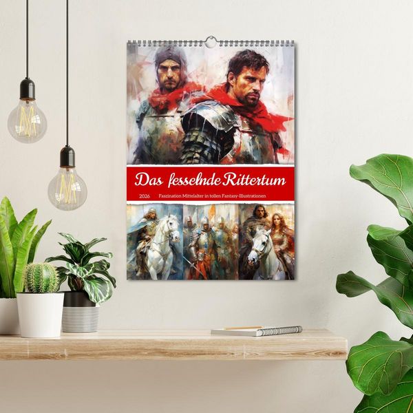 Produktbild: Das fesselnde Rittertum. Faszination Mittelalter in tollen Fantasy-Illustrationen (Wandkalender 2026 DIN A3 hoch), CALVENDO Monatskalender
