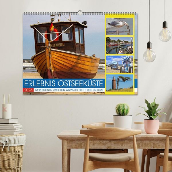 Produktbild: Erlebnis Ostseek&uuml;ste - zwischen Wismarer Bucht und Usedom (Wandkalender 2026 DIN A2 quer), CALVENDO Monatskalender