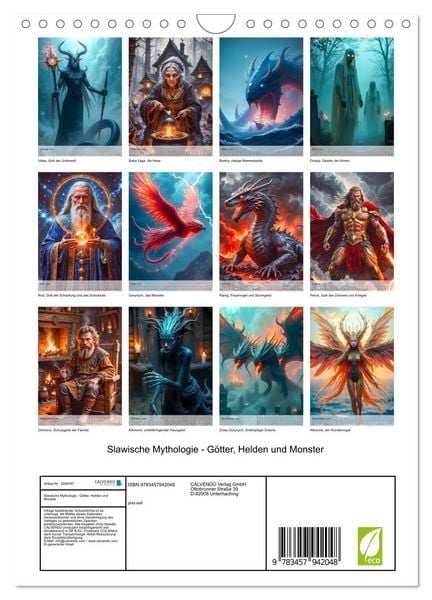 Produktbild: Slawische Mythologie - G&ouml;tter, Helden und Monster (Wandkalender 2026 DIN A4 hoch), CALVENDO Monatskalender