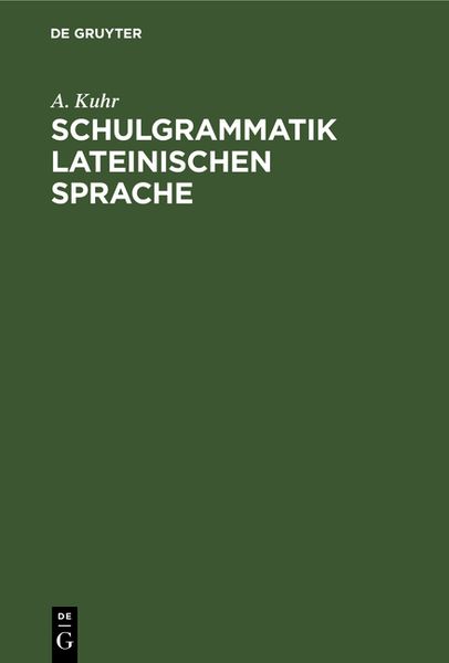 Produktbild: Schulgrammatik Lateinischen Sprache
