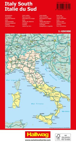 Produktbild: Hallwag Strassenkarte Italien S&uuml;d 1:650.000