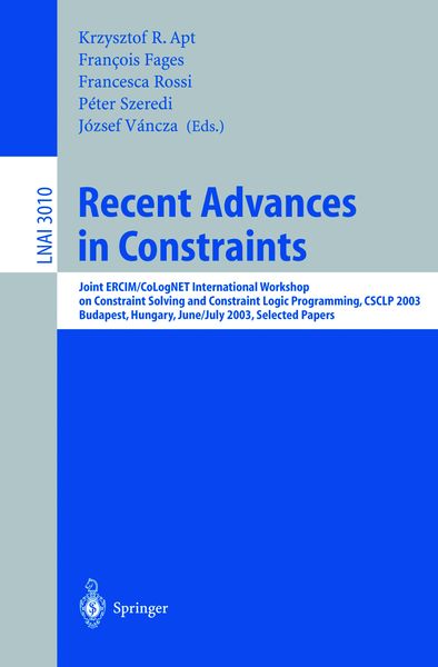Produktbild: Recent Advances in Constraints