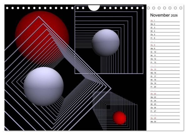 Produktbild: Mit Geometrie durch das Jahr (Wandkalender 2026 DIN A4 quer), CALVENDO Monatskalender
