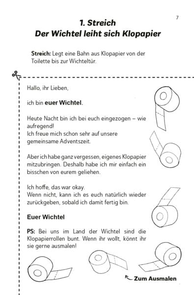 Produktbild: Die lustigsten Wichtelbriefe f&uuml;r Kinder | Zum Ausschneiden & sofort Verwenden | Interaktives Adventskalender-Buch mit Wichtelstreichen f&uuml;r die Wichtelt&uuml;r & Mitmach-Elementen | F&uuml;r Erstleser und Grundsch&uuml;ler ab der 1. Klasse