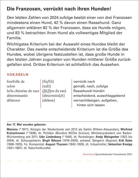 Produktbild: Franz&ouml;sisch Sprachkalender 2027 - Franz&ouml;sisch lernen leicht gemacht - Tagesabrei&szlig;kalender