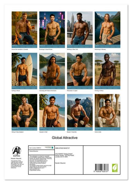 Produktbild: Global Attractive (High Quality Premium Wall Calendar 2026 DIN A2 portrait),CALVENDO 12 Month Wall Calendar