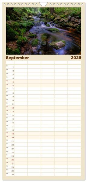 Produktbild: Familienplaner 2026 - Harzer Impressionen mit 5 Spalten (Wandkalender, 21 x 45 cm) CALVENDO