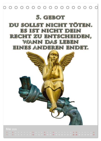 Produktbild: GOTTES 10 GEBOTE (Tischkalender 2026 DIN A5 hoch), CALVENDO Monatskalender