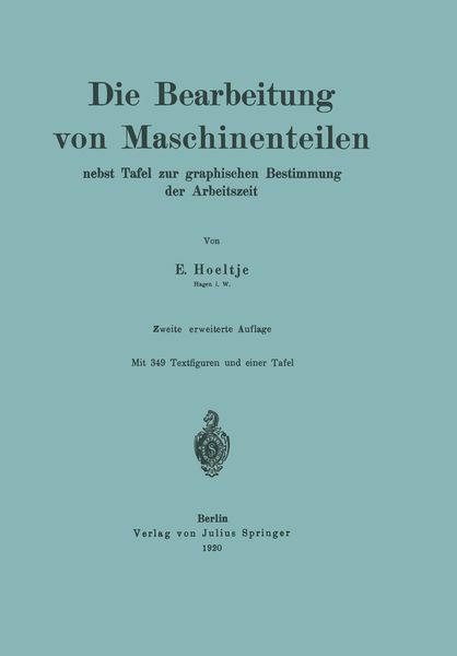 Produktbild: Die Bearbeitung von Maschinenteilen