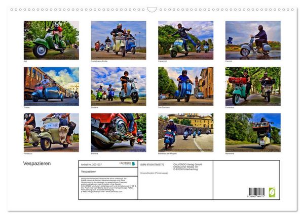 Produktbild: Vespazieren (Wandkalender 2026 DIN A2 quer), CALVENDO Monatskalender