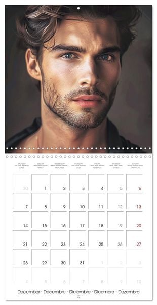 Produktbild: Sous le charme d'hommes sensuels (Calendrier mural carr&eacute; 2026 30x30 cm) Calendrier double avec une page pour vos prises de notes