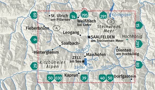 Produktbild: KOMPASS Wanderkarte 30 Saalfelden, Saalbach-Hinterglemm, Zell am See 1:50.000