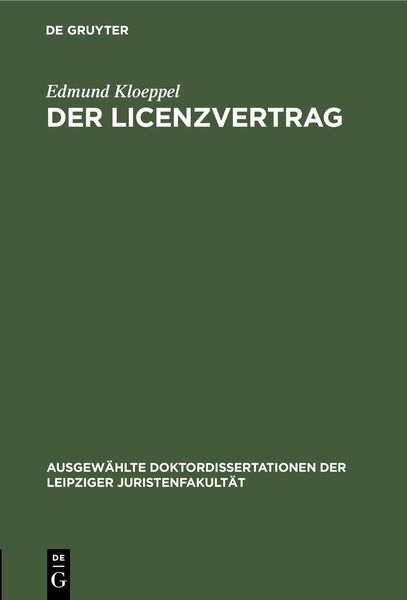 Produktbild: Der Licenzvertrag