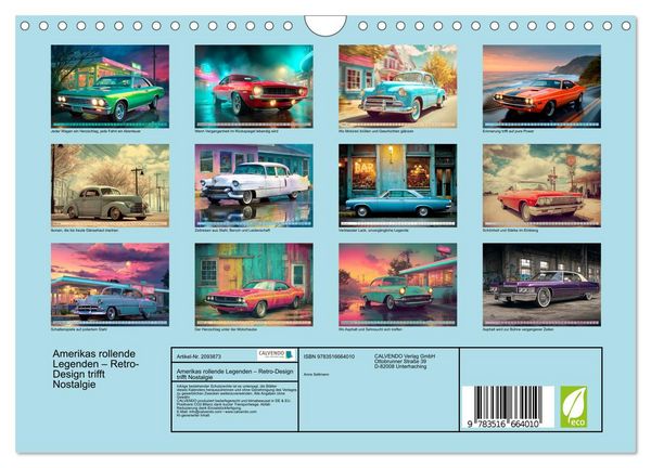 Produktbild: Amerikas rollende Legenden &ndash; Retro-Design trifft Nostalgie (Wandkalender 2026 DIN A4 quer), CALVENDO Monatskalender