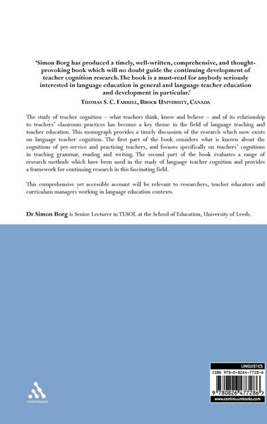 Produktbild: Teacher Cognition and Language Education