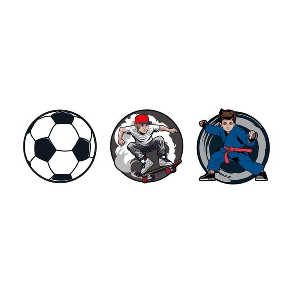 Produktbild: SCHNEIDERS Schulranzen Patches 3er Set Sporty Kids