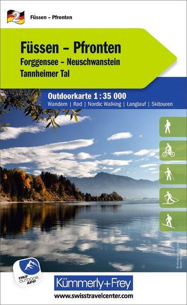 Produktbild: K&uuml;mmerly+Frey Outdoorkarte Deutschland 2 F&uuml;ssen, Pfronten 1:35.000