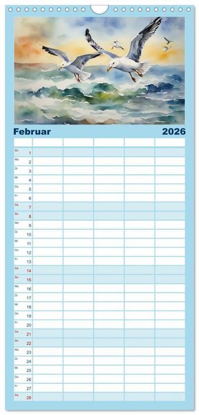 Produktbild: Familienplaner 2026 - Facetten des Meeres mit 5 Spalten (Wandkalender, 21 x 45 cm) CALVENDO