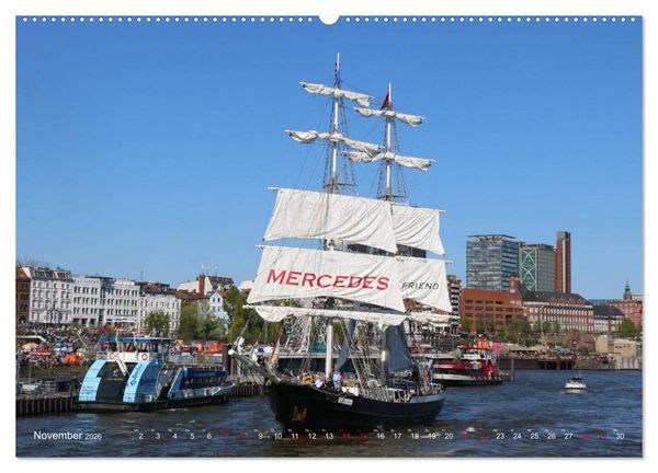 Produktbild: Segelschiffe auf der Elbe (Wandkalender 2026 DIN A2 quer), CALVENDO Monatskalender