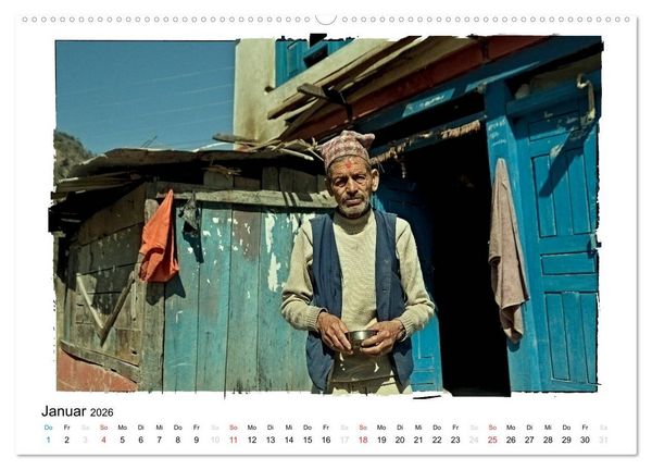 Produktbild: BEGEGNUNGEN IN NEPAL (Wandkalender 2026 DIN A2 quer), CALVENDO Monatskalender