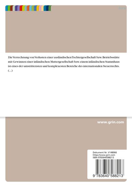 Produktbild: Verluste im Abkommens- und Gemeinschaftsrecht