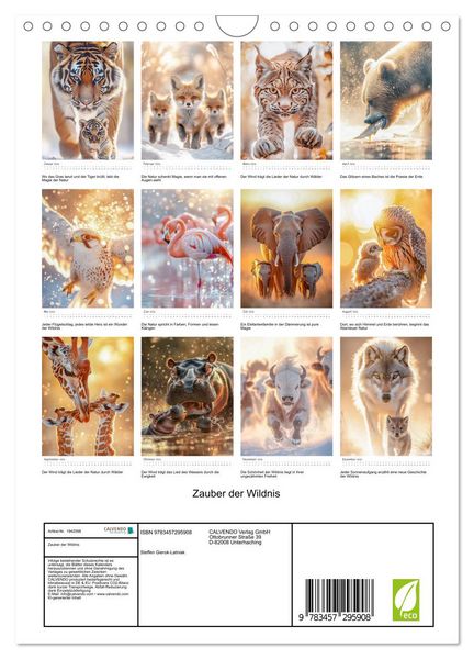 Produktbild: Zauber der Wildnis (Wandkalender 2026 DIN A4 hoch), CALVENDO Monatskalender